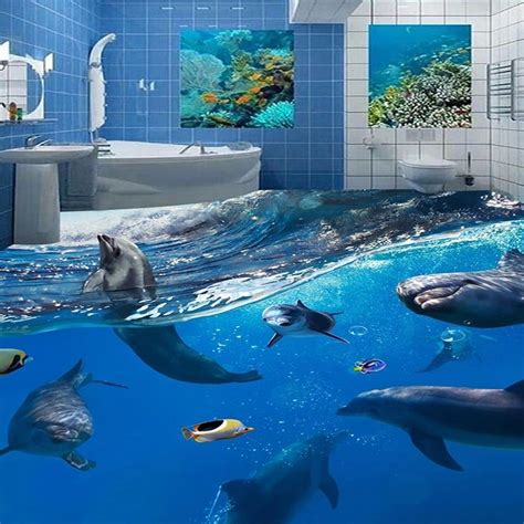 Pod Of Dolphins Self Adhesive Floor Mural Custom Sizes Available