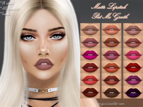 The Sims Resource Matte Lipstick By Angissi • Sims 4 Downloads