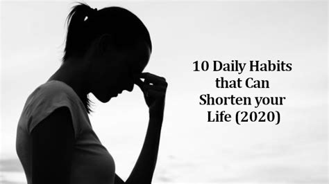 10 Daily Habits That Can Shorten Your Life 2021
