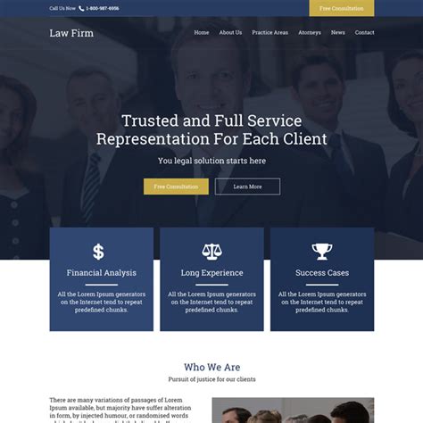 Attorney And Law Responsive Website Design Templates To Create Website