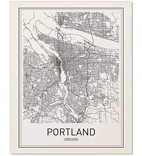 Buy Portland Poster Portland Map Map Of Portland City Map Posters