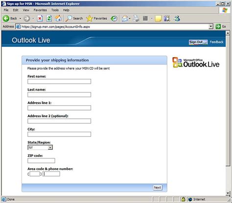 Microsoft Outlook Live 2003