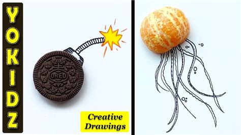 4 Creative Drawings Using Everyday Objects Creativedrawing Youtube
