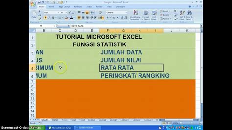 Tutorial Microsoft Excel Fungsi Statistik YouTube