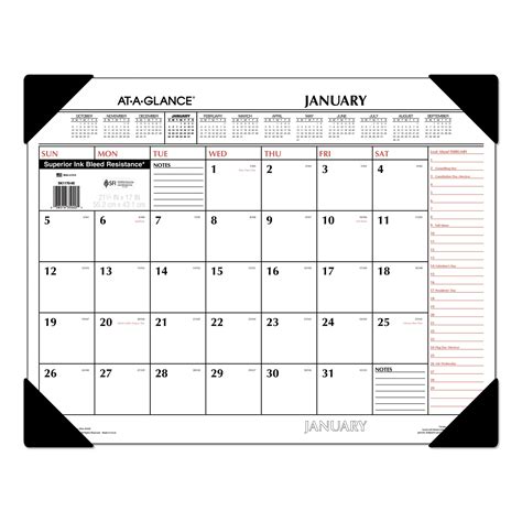 Two Color Monthly Desk Pad Calendar 22 X 17 2020