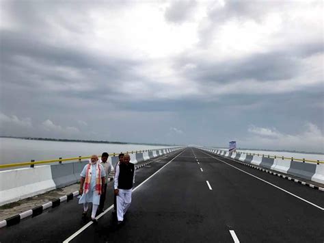 Indias Longest River Bridge Inaugurated By Modi Sambad English