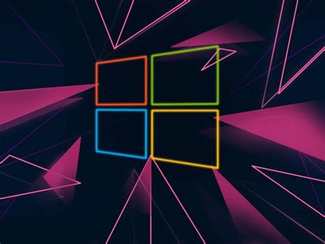 1600x900 Windows 10 Neon Logo 1600x900 Resolution