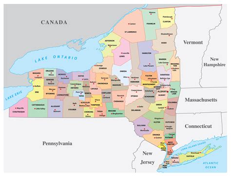 New York State Map With Towns And Counties