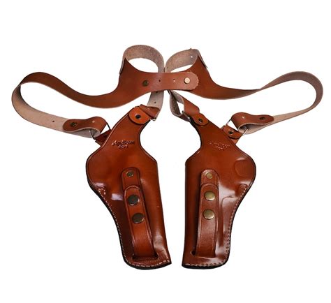 Leather Double Gun Shoulder Holster For Ruger Gp100 Vertical Etsy