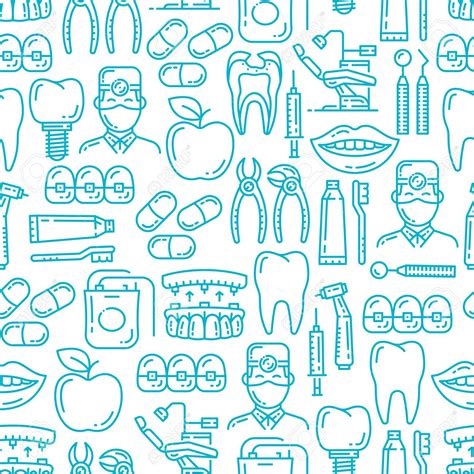 🔥 Download Dental Medicine Seamless Patter Vector Background Of