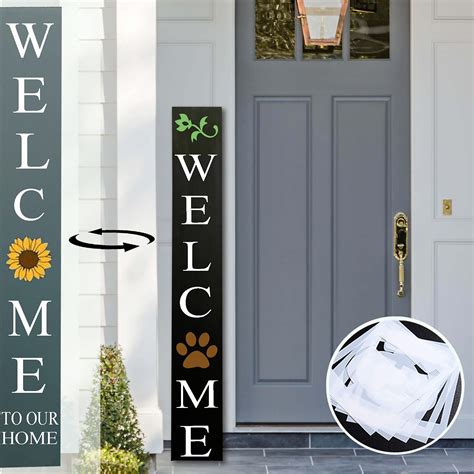 Buy Tall Outdoor Welcome Sign For Front Porch 2 Sided 4 Feet Tall