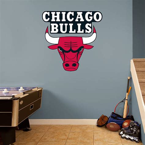 Chicago bulls home goods bulls office decor when you love the bulls as much as you do you have to have all of the. Chicago Bulls Logo Fathead Wall Decal