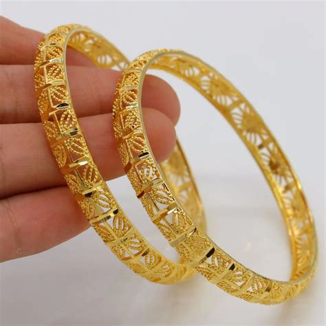 Adixyn Dubai Style Bangle For Women Gold Color Ethiopian Wedding Bracelet Arab African Party