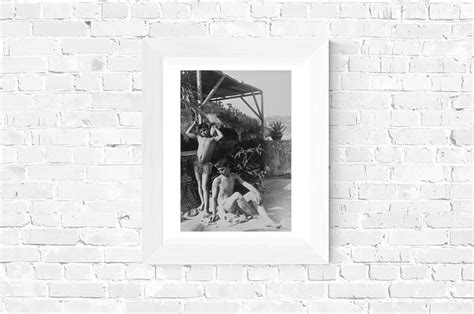 Vintage Men Nude Posing Beside Shelter Two Nude Male Etsy Canada