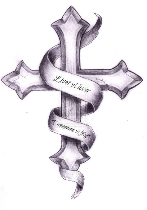 Drawing should be an adventure. Cross With Ribbon Drawing at GetDrawings | Free download