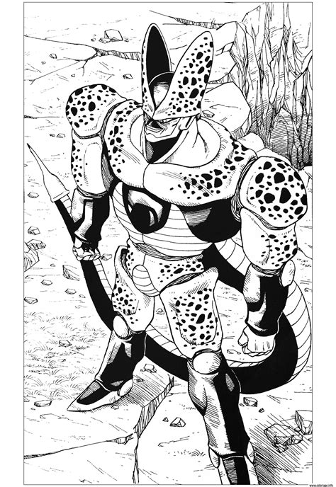 Coloriage inspire par cell dans dragon ball Z  JeColorie.com
