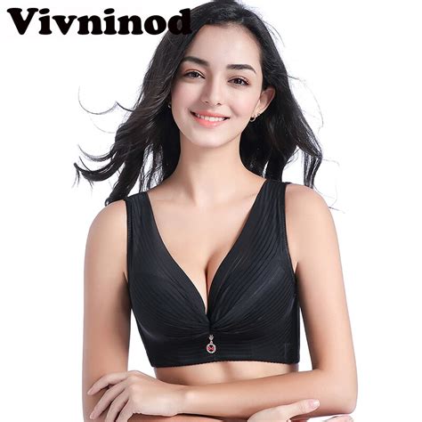 Vivninod Wire Free Bras For Women Plus Size Brassiere Comfort Push Up