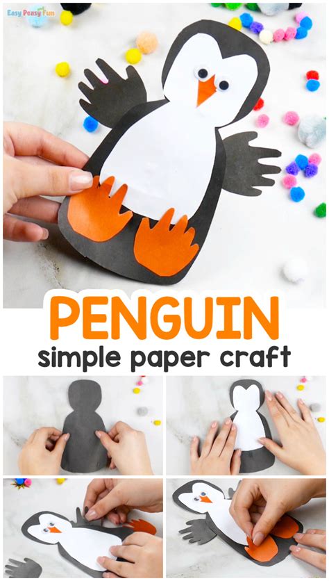 Handprint Simple Paper Penguin Craft Phần Mềm Portable