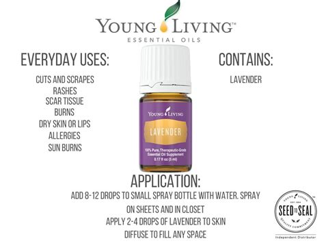 Lavender Essential Oil Young Living 1ml 2ml 5 Ml Sample Etsy