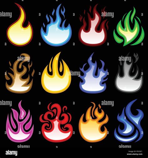 Fire Flame Blaze Burn Icon Stock Vector Image And Art Alamy