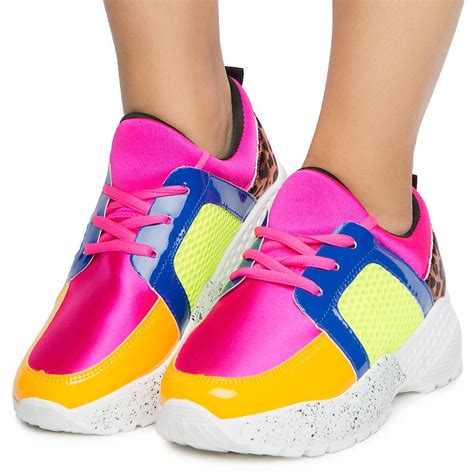 Yoki Womens Color Block Sneaker Jelo 12 Fuschia Shiekh