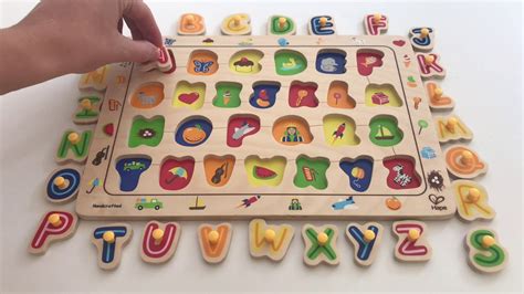 Learn Alphabet With Wooden Puzzle For Kids To Learn Youtube