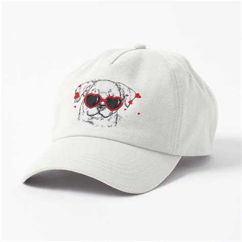 Cute Dog With Heart Sunglass And Hearts Cap By Doggymad Heart