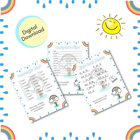 Printable Bible Games For Kids 12 Kids Bible Youth Group Etsy