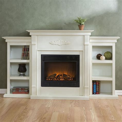 White Fireplace Tennyson Antique White Electric Fireplace With