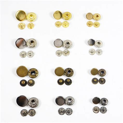 10pcs 15mm Mix 4 Colors Metal Snap Fasteners Poppers Press Stud Sewing