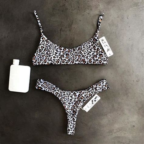 Summer Season 2018 Swimwear Ladies Horny Leopard Bikini Set Push Up