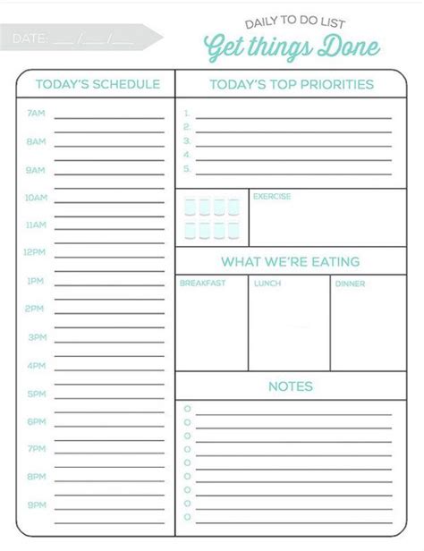 Free Printable Daily To Do List Planner Printables Free List Template