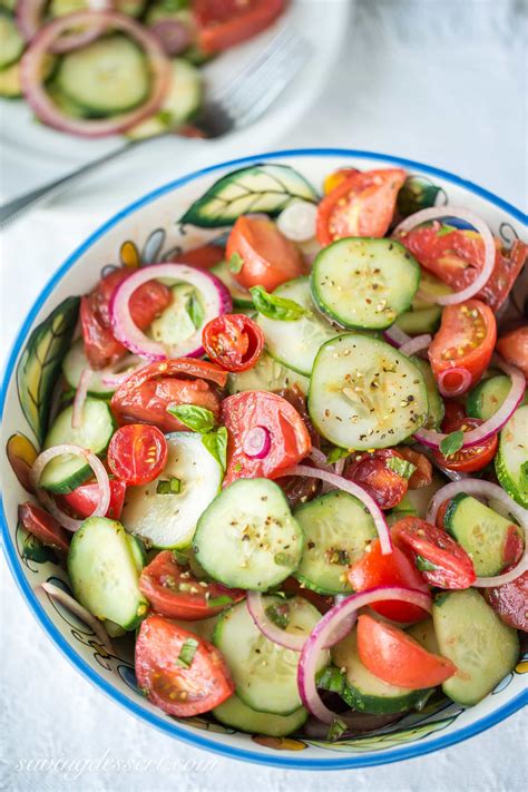 Heirloom Tomato Salad With Cucumbers And Onion Garden To Table Saving