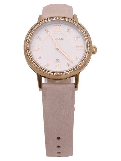 Fossil Watch Gwen Es Rose Gold Stainless Steel Analog Nude Leather My