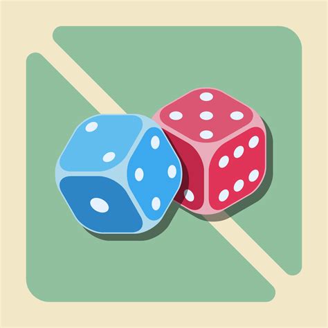Vector Illustration Of Two Red And Blue Dice Are Commonly Used For