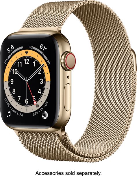 Features 1.78″ display, apple s6 chipset, 304 mah battery, 32 gb storage, 1000 mb ram, sapphire crystal glass. Apple Watch Series 6 (GPS + Cellular) 40mm Gold Stainless ...