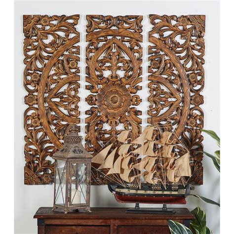 Things you buy at the home depot without thinking twice: Litton Lane 36 in. x 12 in. "Carved Botanical Medallion ...