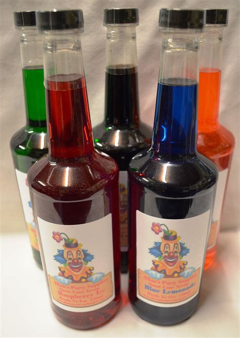 Snow Cone Syrup 5 X 750ml Assorted Flavours Allans Party Supplies