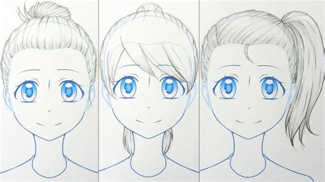 How To Draw Manga Up Hairstyles 3 Ways Youtube