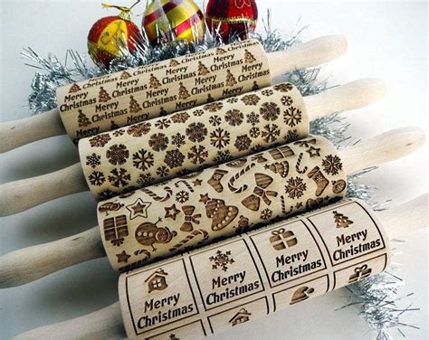 2 Any Pattern Rolling Pin Set Lazer Engraved Rolling Pins For Homemade