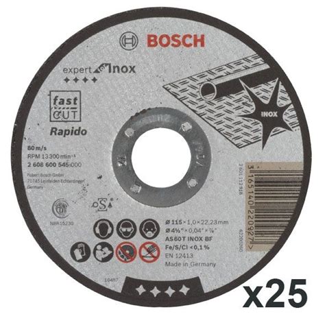 Bosch Rapido Straight Cutting Disc Expert For Inox Mm X Pcs