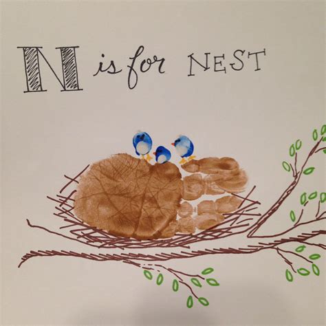 N Is For Nest Handprint Craft And Letter N Worksheets Artofit