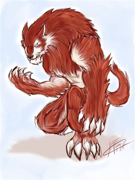 Red Werewolf By Blackhedgie On Deviantart