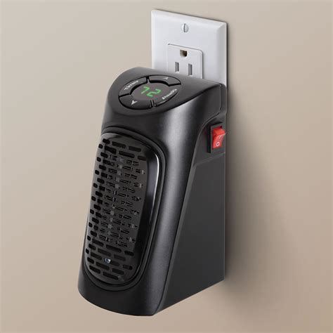 The Wall Outlet Personal Space Heater Hammacher Schlemmer