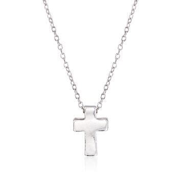 Sterling Silver Petite Cross Pendant Necklace Ross Simons