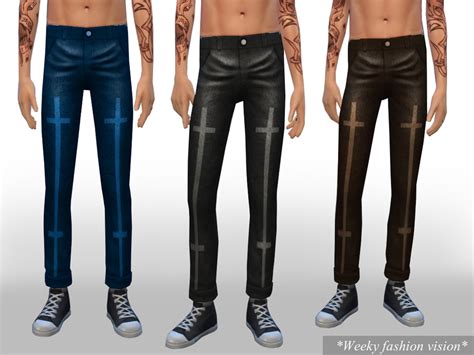 The Sims Resource Cropped Male Jeans