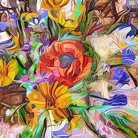 Colorful Meadow Bouquet Abstract Digital Art By Gabriella Weninger