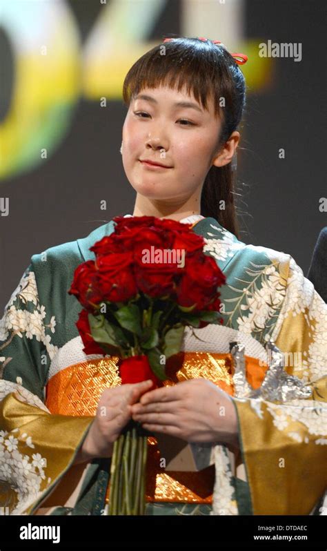 berlin germany 15th feb 2014 japanese actress haru kuroki receives the silver bear for best