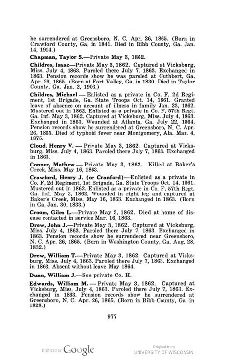 Roster Of The Confederate Soldiers Of Georgia 1861 1865 Compiled By