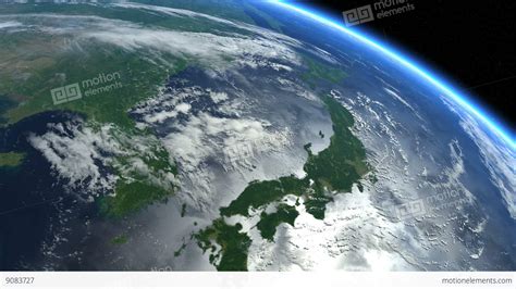 Japan From Space Japanese Islands Earth From Space Stock Animation